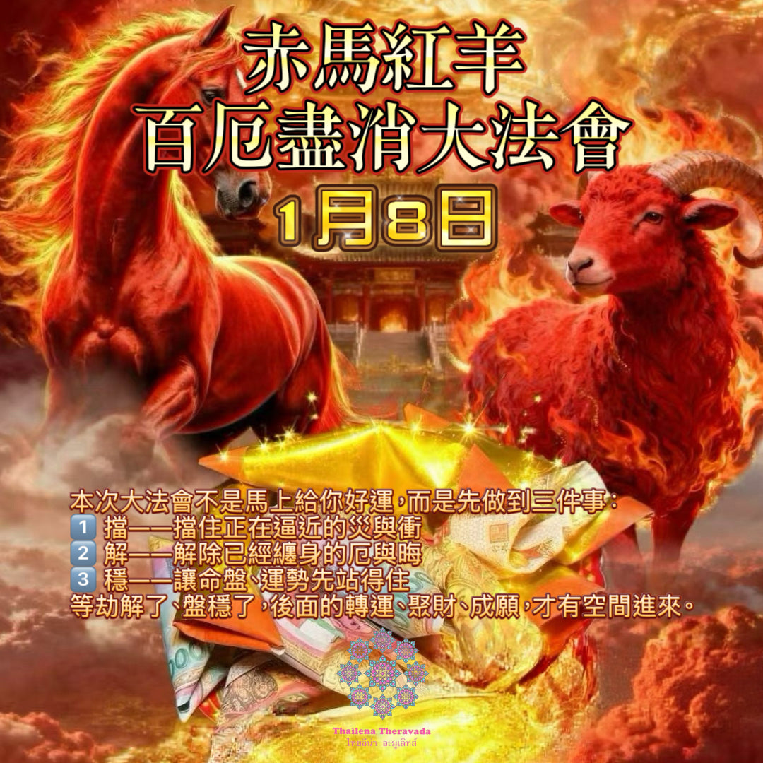 1月8日🔸推薦必做赤馬紅羊百厄盡消大法會
